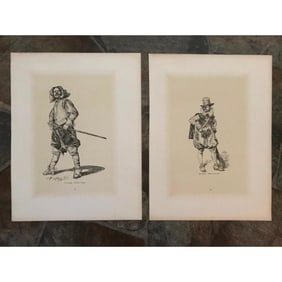 19thc French India Proof Engravings, Soldiers
