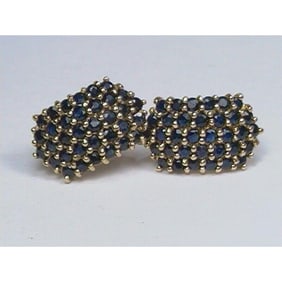 14kt Sapphire Cluster Earrings