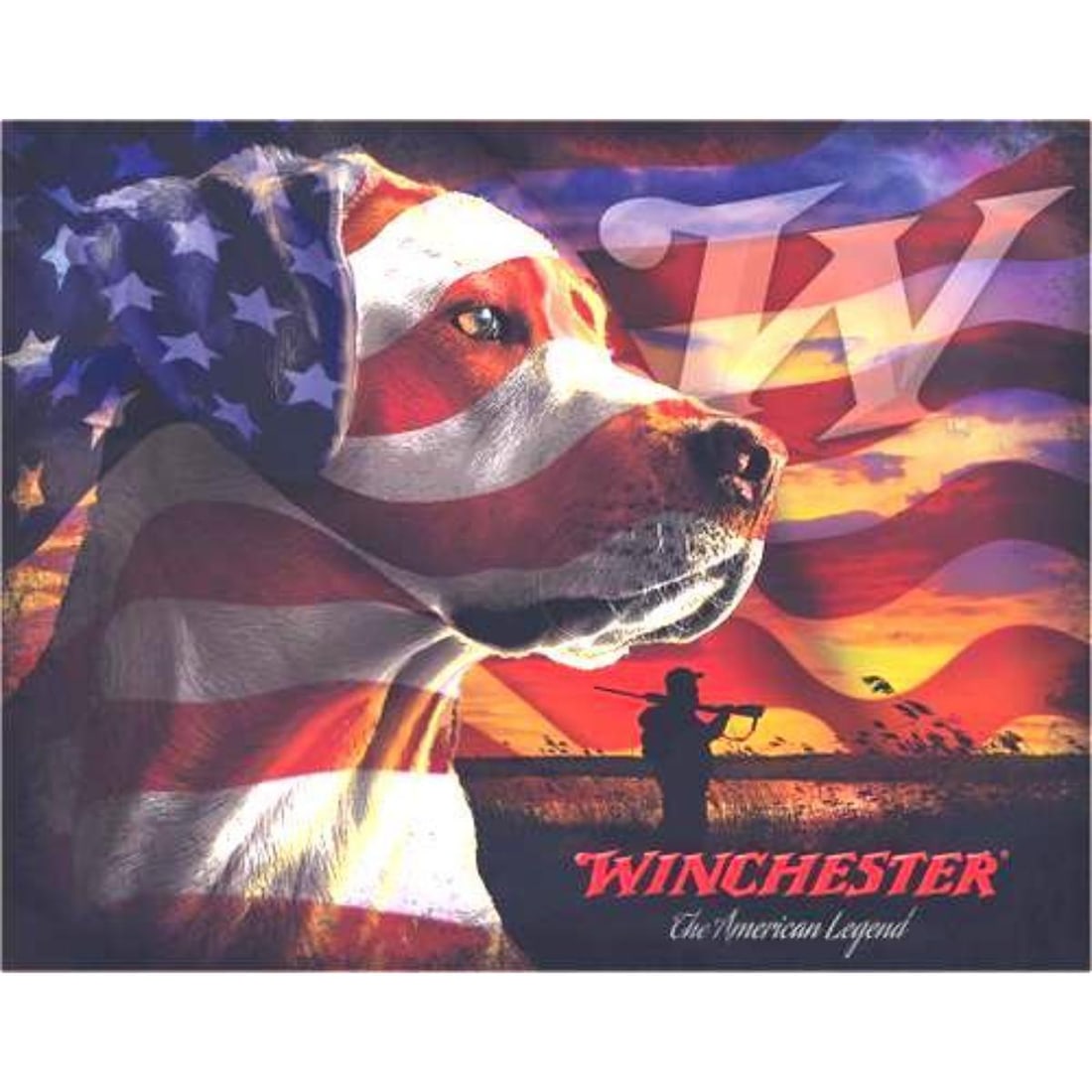 Winchester Patriotic Dog Metal Pub Bar Sign (1 of 1)
