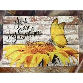 You Are My Sunshine Butterfly Sunflower Canvas Giclee Print