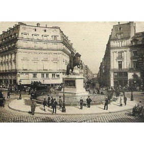 Early 1900's Half-tone Print, #1554 Statue of Louis XIV., Paris