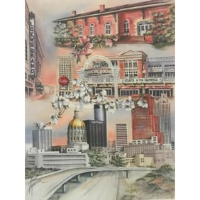 Vintage 1990s Anni Moller Print, Atlanta GA Montage