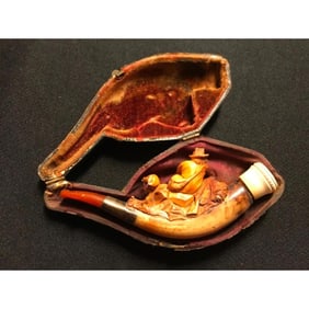 19thc Meerschaum Pipe, Case, Parts, Repair