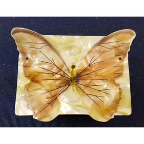 Art Deco Celluloid Butterfly Trinket Box