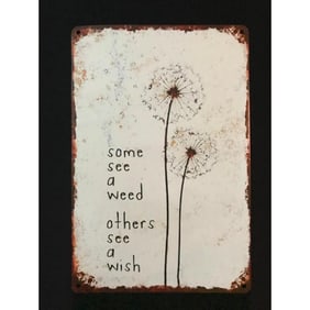 Dandelion Metal Sign