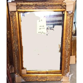 Ornate Gilt Wood Beveled Mirror