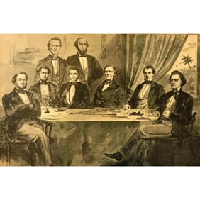 Civil War First Confederate Cabinet, Jefferson Davis, Harper's Pictorial Engraving