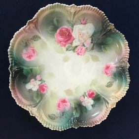 Antique R.S. Prussia Roses Cabinet Plate