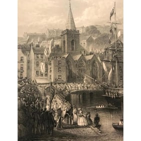 19thc Engraving, Queen Victoria, Guernsey