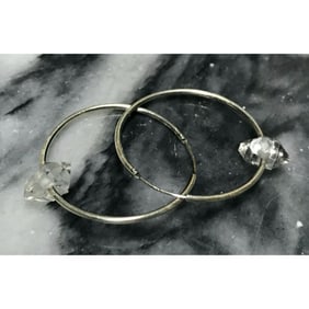 Herkimer Diamond Sterling Hoop Earrings