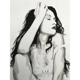 Original Signed Watercolor, Asleep, Eugenia Retana