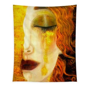 After Klimt Freya's Golden Tears Printed Table Cover