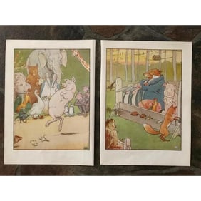 Pair of 1930s Children's Book Illustrations