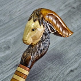 Fairy Tale Goat Handmade Walking Stick Cane