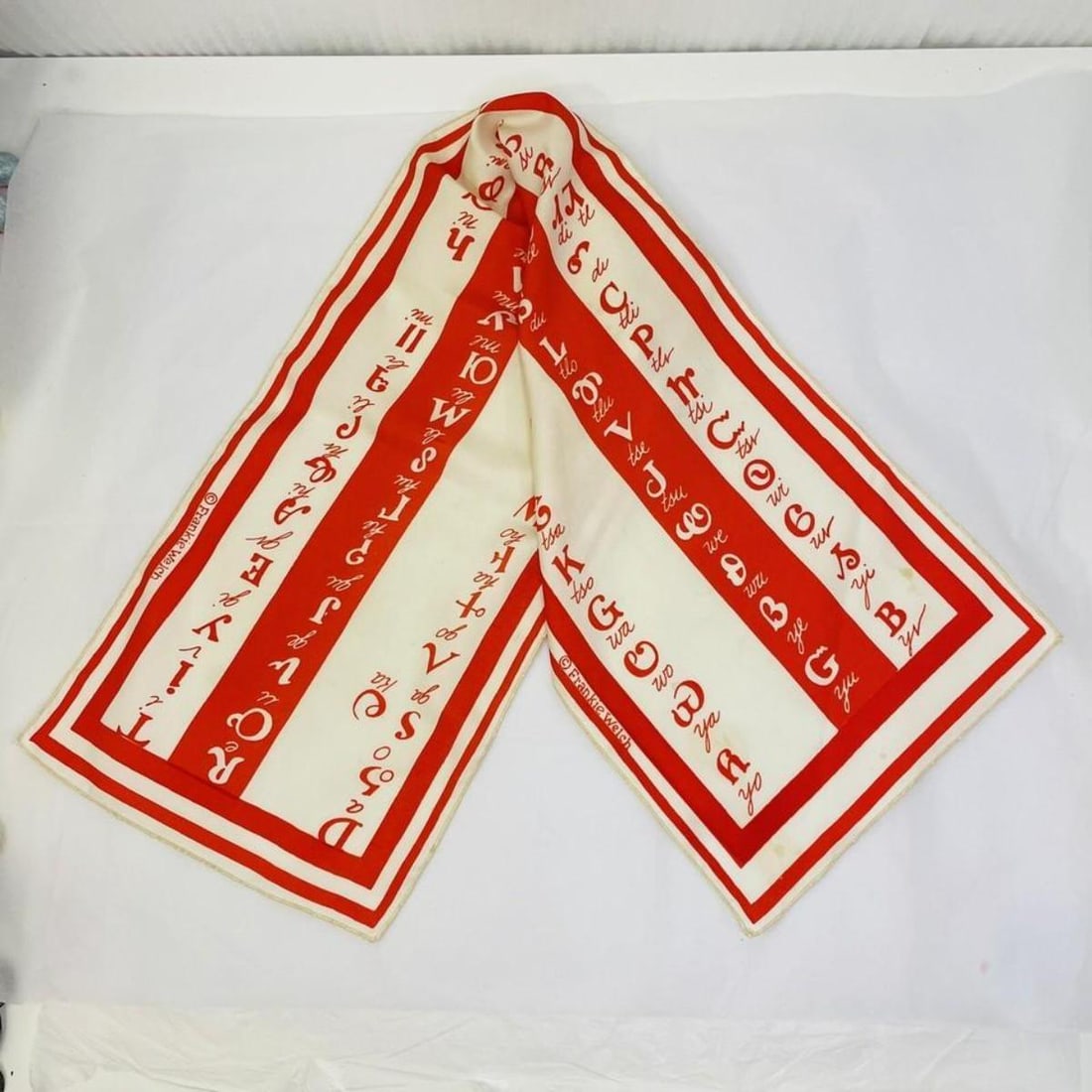 Rare Vintage Frankie Welch Cherokee Alphabet Scarf (1 of 6)