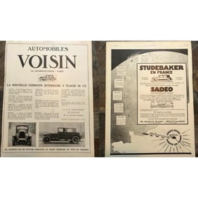 Pair of 1920s French Automobile Advertisements