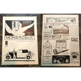 1920s Magazine Advertisements, Georges Irat Automobiles, Lubin Parfum Paris