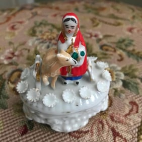 19thc Conta Boehme Red Riding Hood Fairing Box