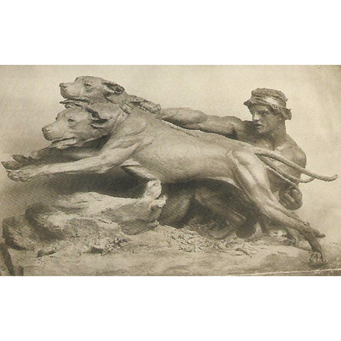 Early 1900s Half-tone Print, Perry Pictures, #1294 Hounds in Leash (1 of 2)