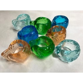 Handmade Recycled Glass Fish Napkin Ring Holders