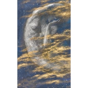 After Hughes, Weary Moon Canvas Giclee Print