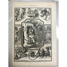 19thc Homelessness Wood Engraving, Tramps & Their Ways