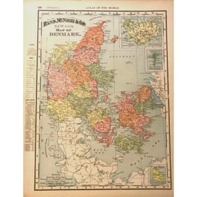 Late 19thc Atlas Map of Denmark