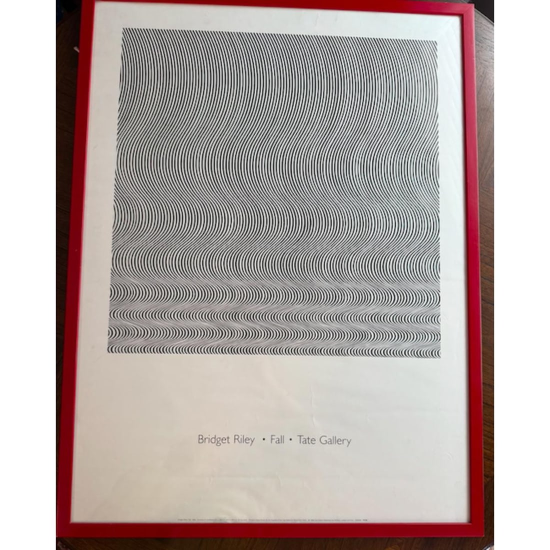 Vintage Bridget Riley Tate Gallery Framed Poster: Vintage Bridget Riley Tate Gallery Framed Poster. 32 1/2" L X 24 1/2" W.