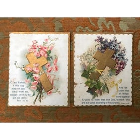 19thc Chromolithographs, Gilt Prayer Cards