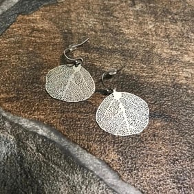 Pierced Silver Leaves, Filigree Dangle Earrings