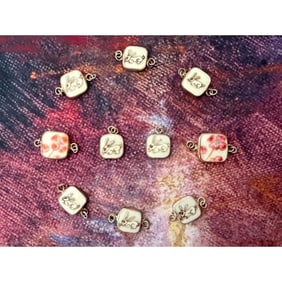 Set of 200+ yr old Chinese Pottery Shards, Jewelry Findings