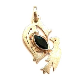 Sterling Silver Tourmaline Bird Pendant