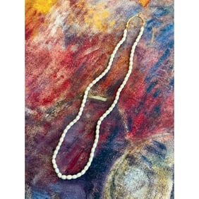 Vintage White Bone Trade Beads Necklace