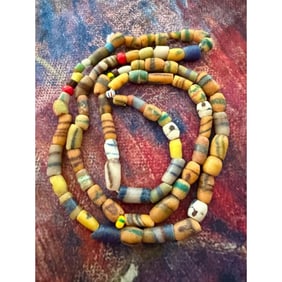 Vintage African Sandcast Trade Beads Necklace