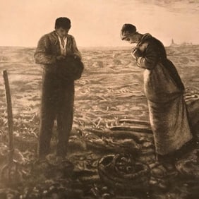 Early 1900s Half-Tone Print # 509 Millet's The Angelus