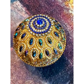 Jeweled Beaded Art Container Trinket Box