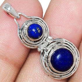 Modern Lapis Sterling Silver Pendant