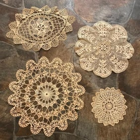 Set of Vintage Crochet Lace Doilies
