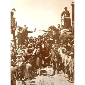 Engineers Joining Union and Pacific Railroads Photo Print