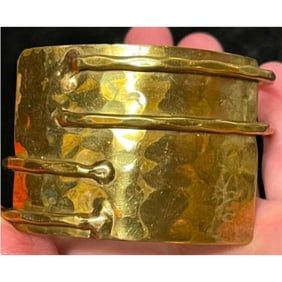 Vintage Brutalist Brass Cuff Bracelet