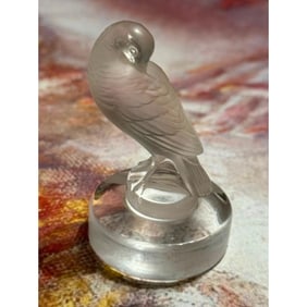 Rare French Lalique Turtledove Place Card Holder