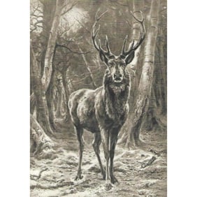 Early 1900's Half-tone Print, #553 On the Alert, Bonheur