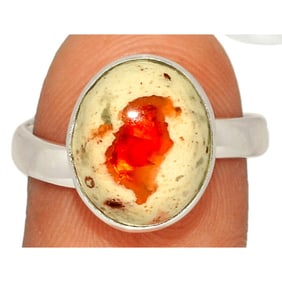 Mexican Fire Opal Sterling Silver Ring