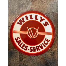 Willy Jeep Sales Service Metal Garage, Pub Bar Sign