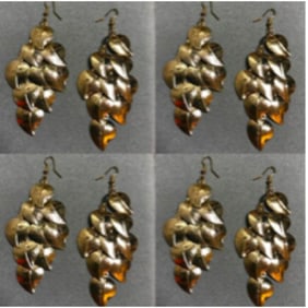 Wholesale Lot, Gold Tone Leaves Chandelier Earrings