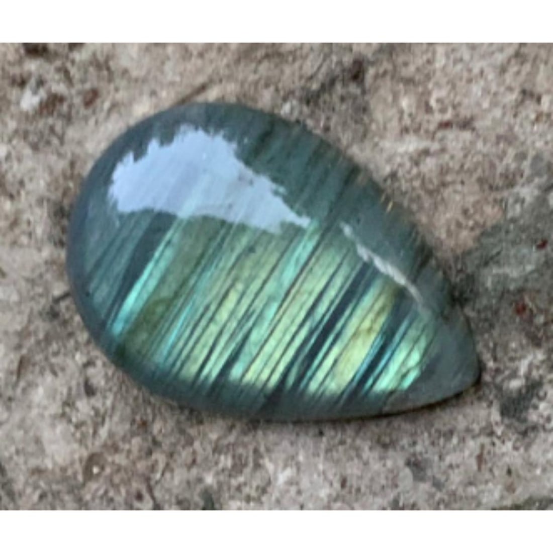 Polished Pear Shaped Labradorite Cabochon (1 of 2)