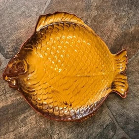 Vintage Signed Ceramic Fish Plate