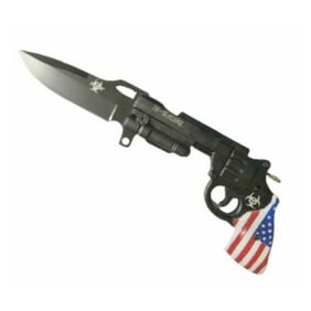 American Flag Revolver Shaped Pocket Knife