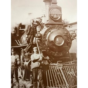 Massachusetts Railroad Engine Crew Photo Print