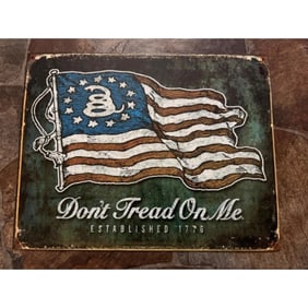 Don't Tread On Me Metal Pub Bar Sign